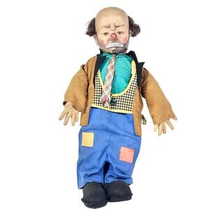Vintage Emmett Kelly Weary Willie the Clown Hobo Doll by Baby Barry Toys 1950s